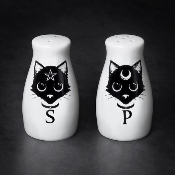 New! Alchemy Of England Black Cats Salt & Pepper Set - Picture 1 of 1